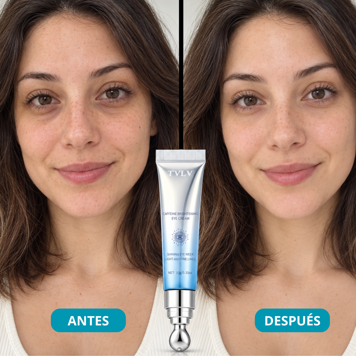 Crema contorno de ojos con cafeína y aplicador metálico