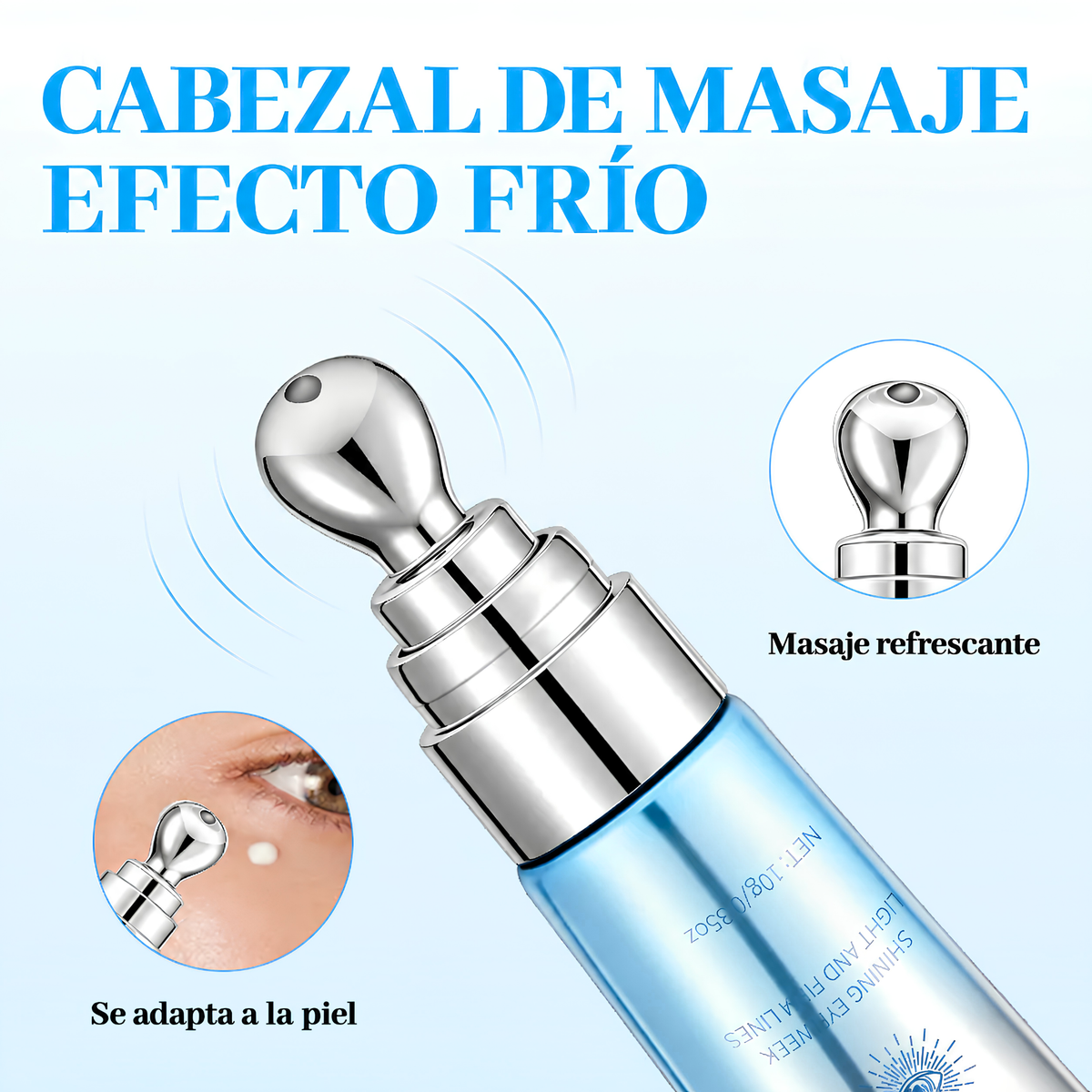 Crema contorno de ojos con cafeína y aplicador metálico