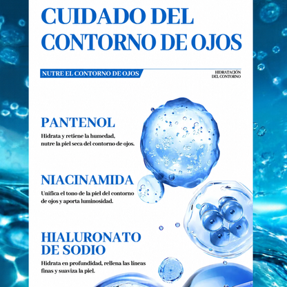Crema contorno de ojos con cafeína y aplicador metálico