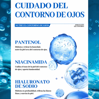 Crema contorno de ojos con cafeína y aplicador metálico